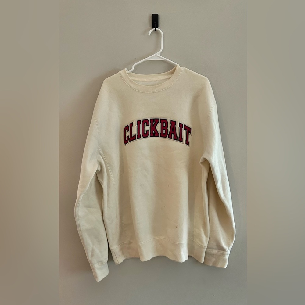 David Dobrik Fanjoy Official Clickbait Cream Crewneck Sweatshirt | Size XL